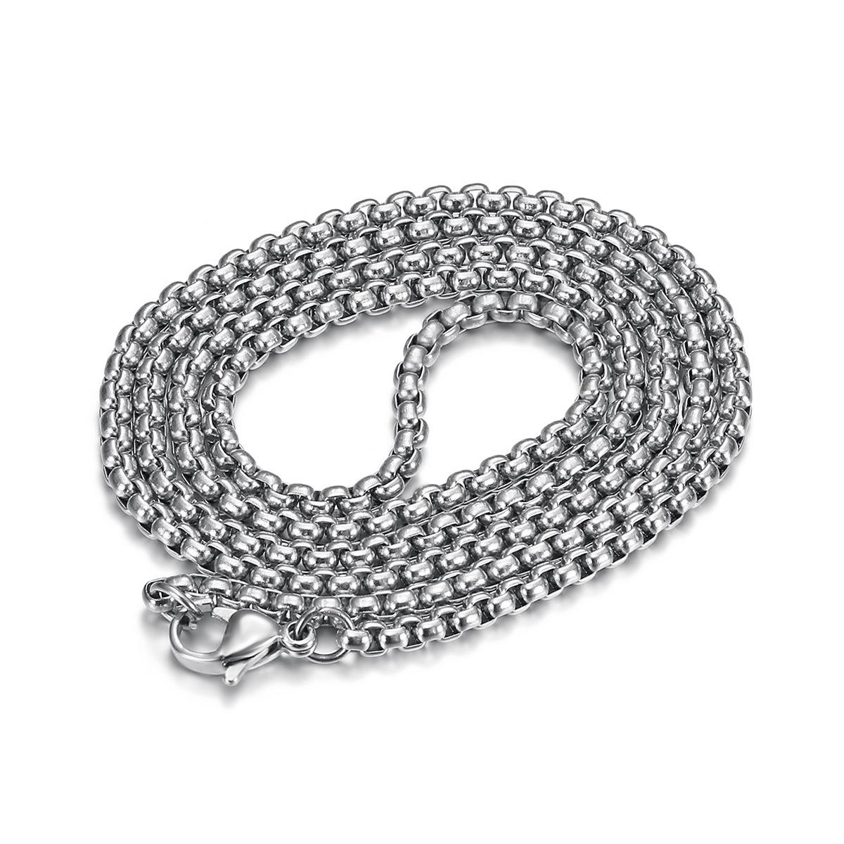 4:3.0*60cm steel color square pearl chain
