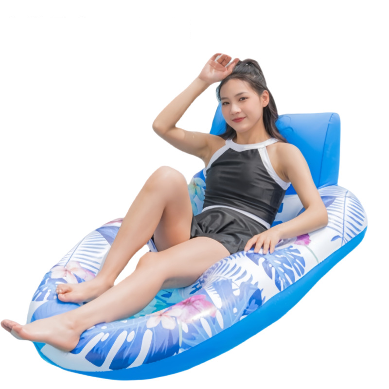 Single water lounger blue