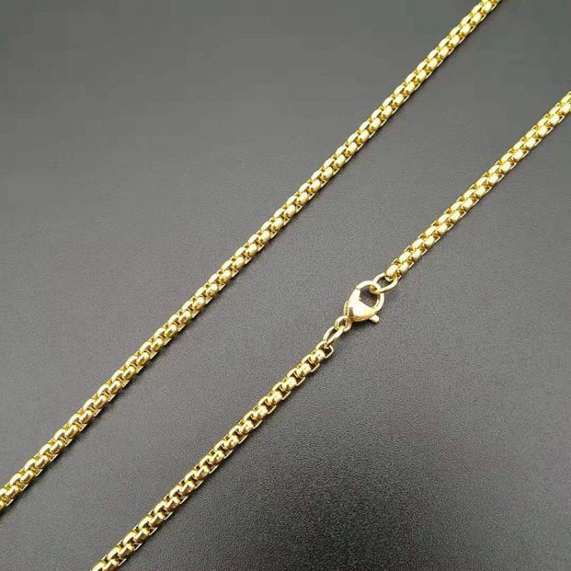 3.0*60cm gold square pearl chain