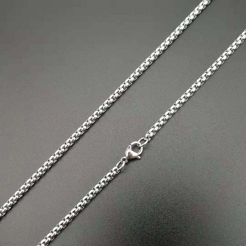 4:3.0*60cm steel color square pearl chain
