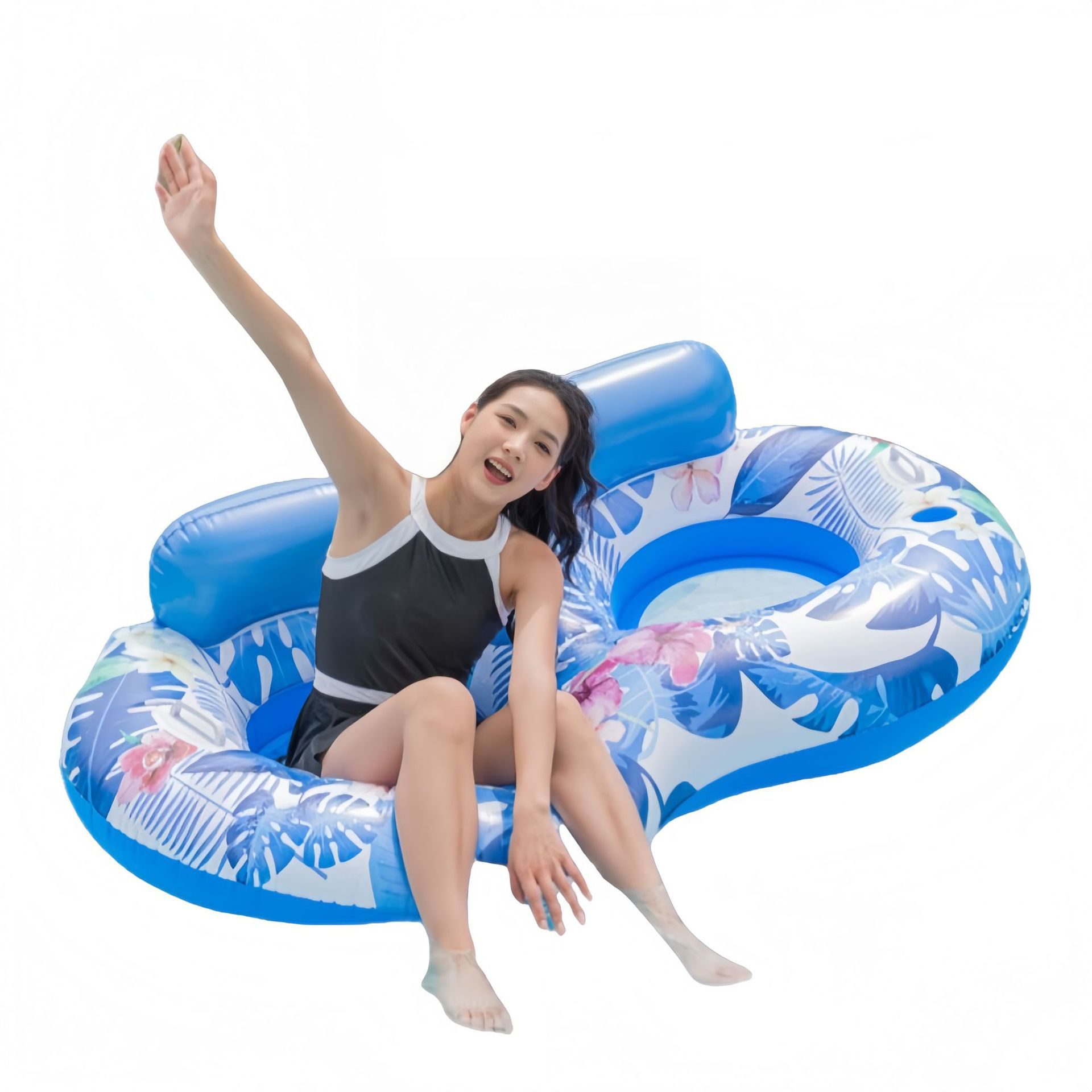 Double water lounge chair blue