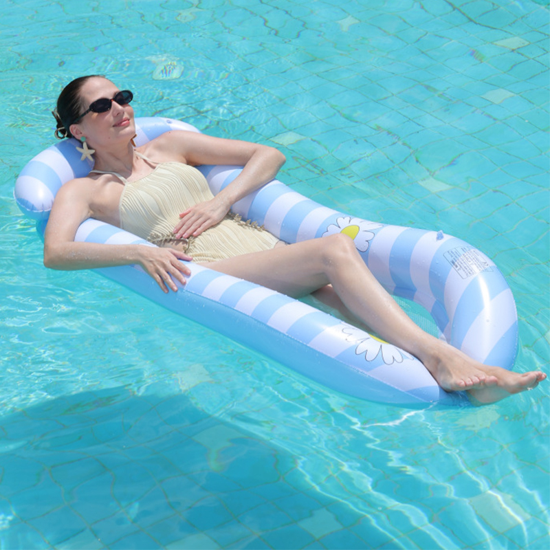 Chaise lounge without canopy (little daisy) blue