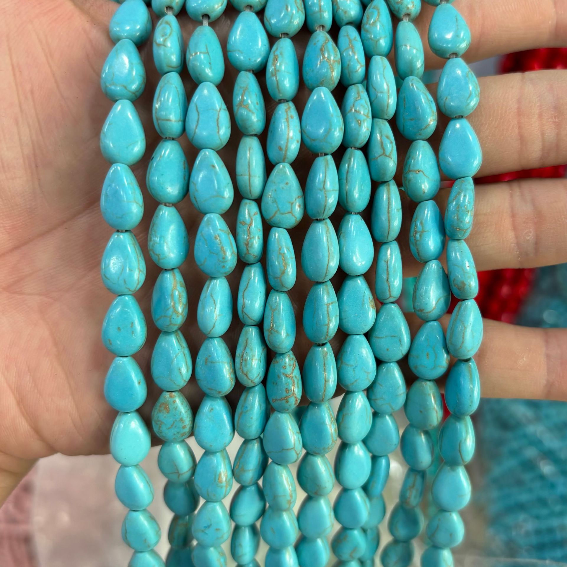 1:8x12mm blue pine flat water droplets (about 33 pieces)