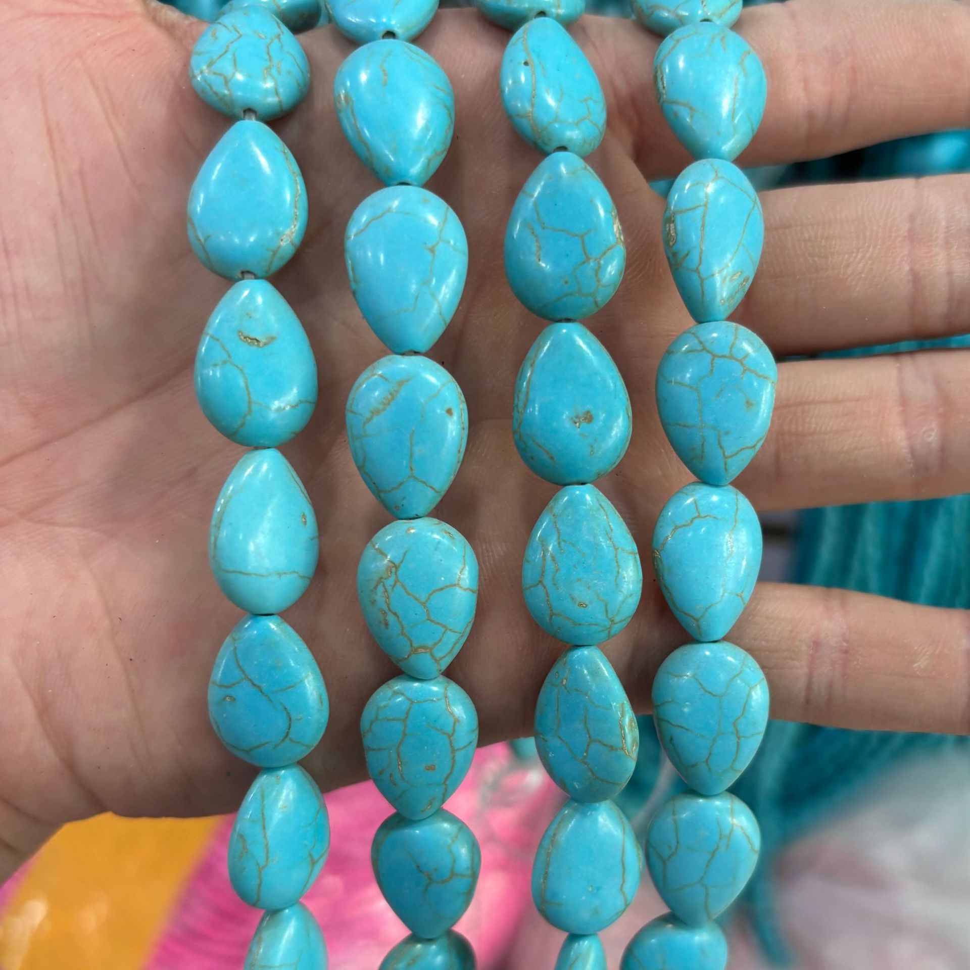 3:13x18mm blue pine flat water droplets (about 22 pieces)