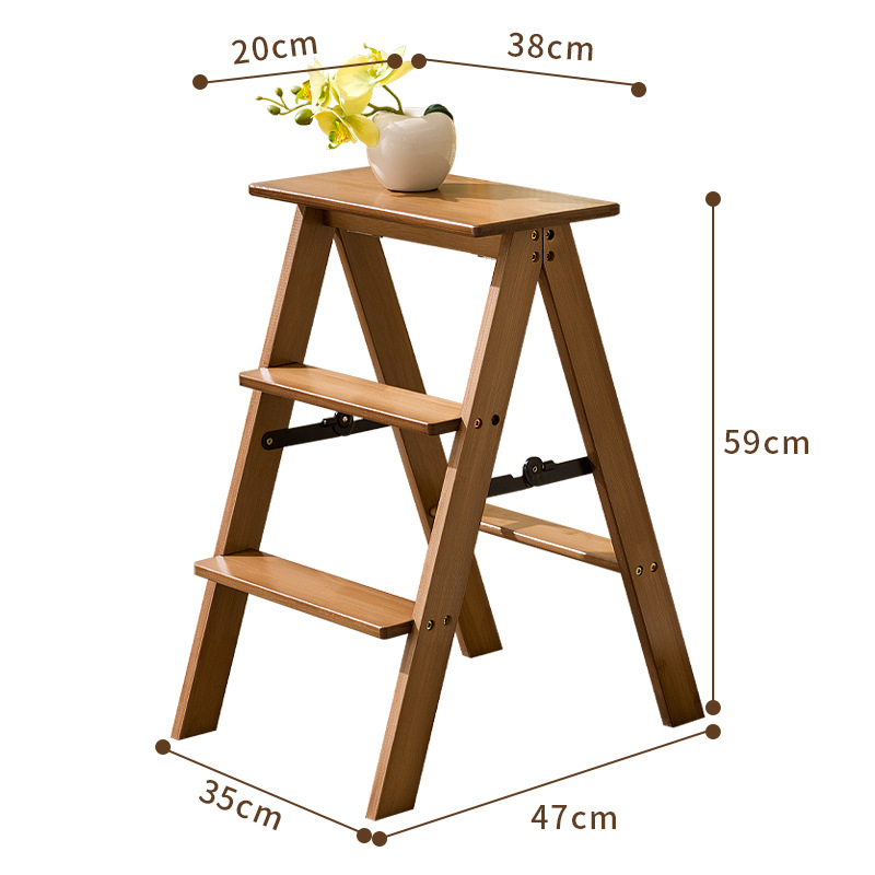 [brown] three-step stool (foldable)