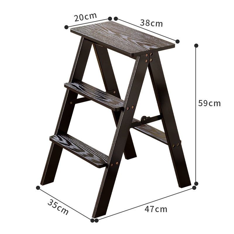 [black] three-step stool (foldable)