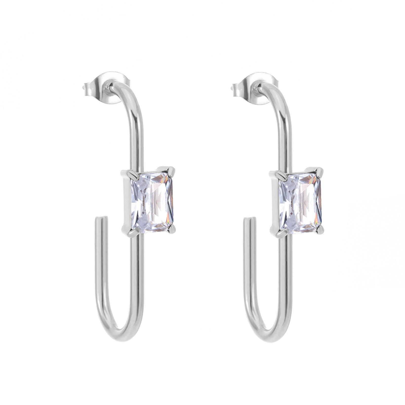 Steel color + white diamond