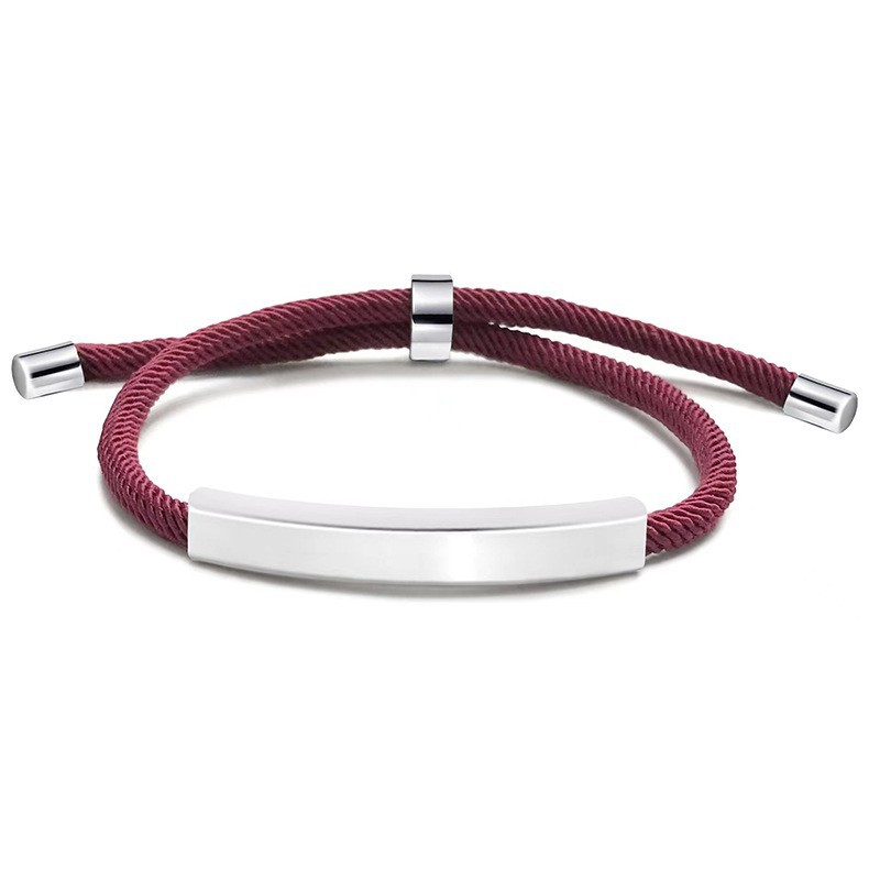 2:Burgundy rope bracelet silver