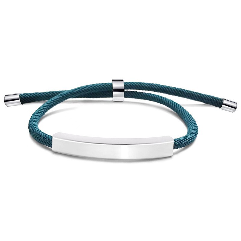 4:Blue rope bracelet silver