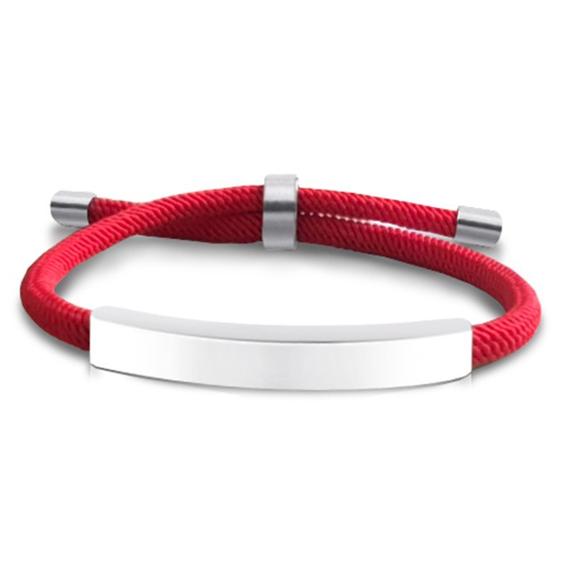 6:Big red rope bracelet silver