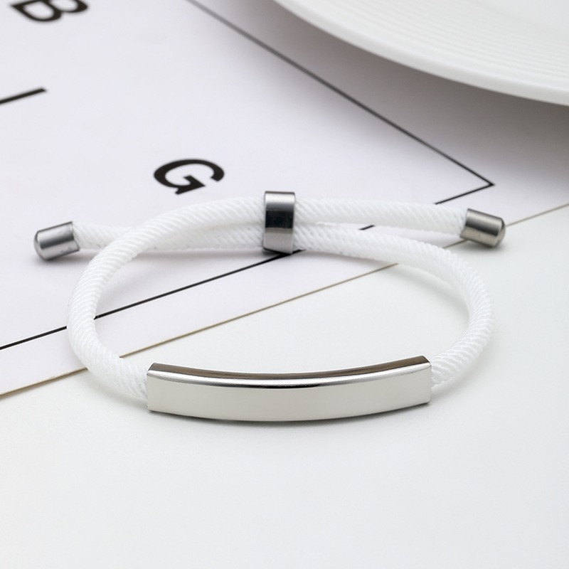 7:White rope bracelet silver