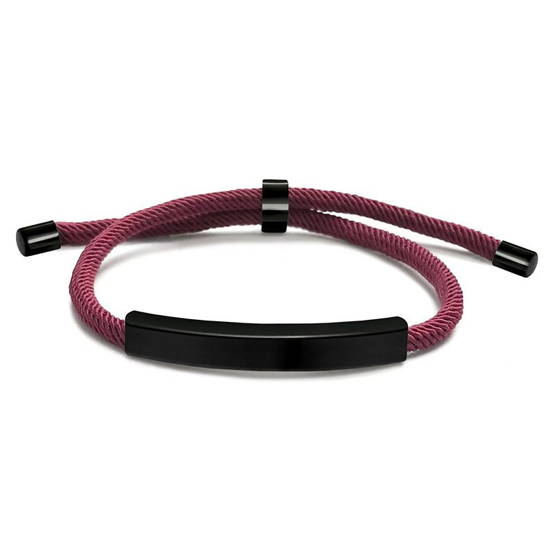 12:Burgundy rope bracelet black