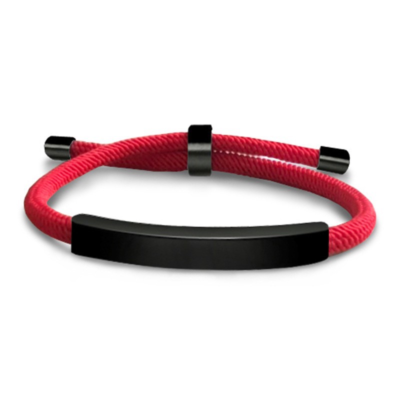 16:Big red rope bracelet black