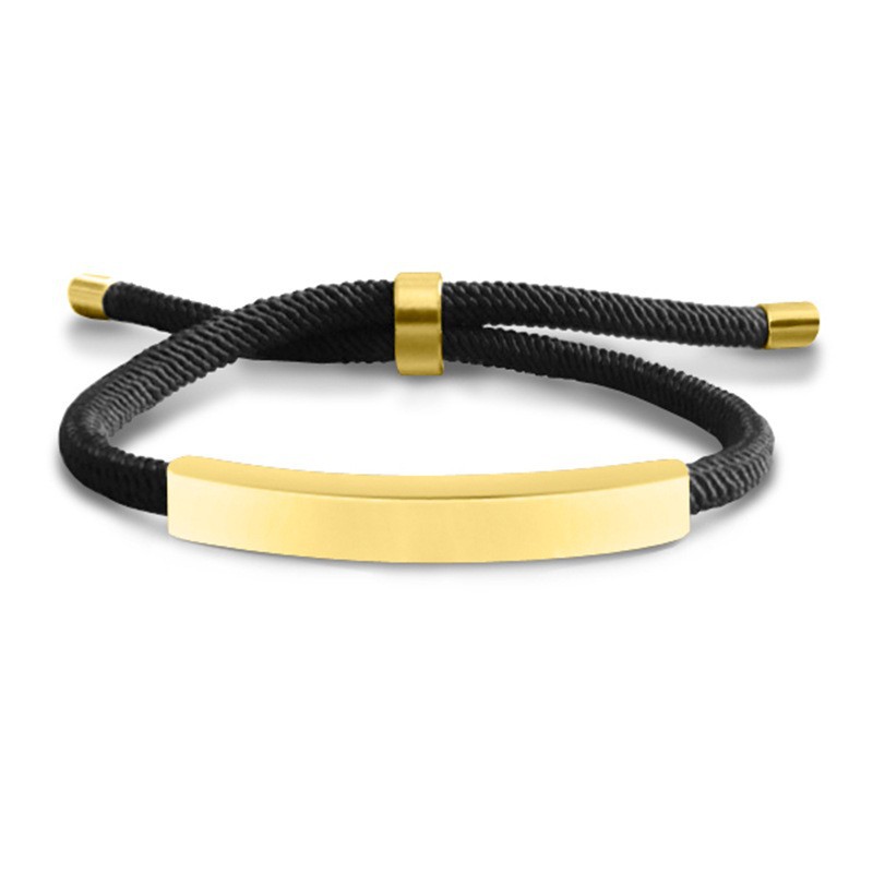 21:Black rope bracelet gold