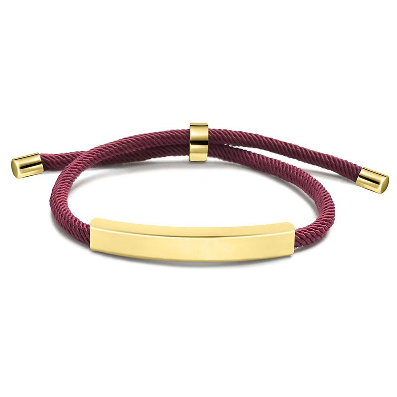 22:Burgundy rope bracelet gold