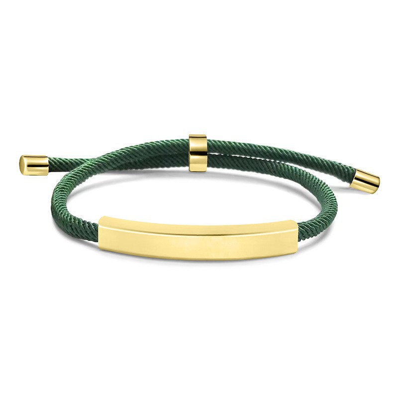 25:Green rope bracelet gold