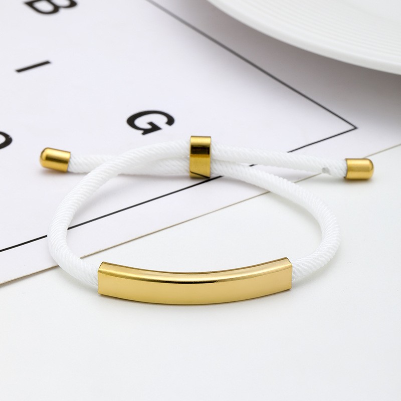 27:White rope bracelet gold