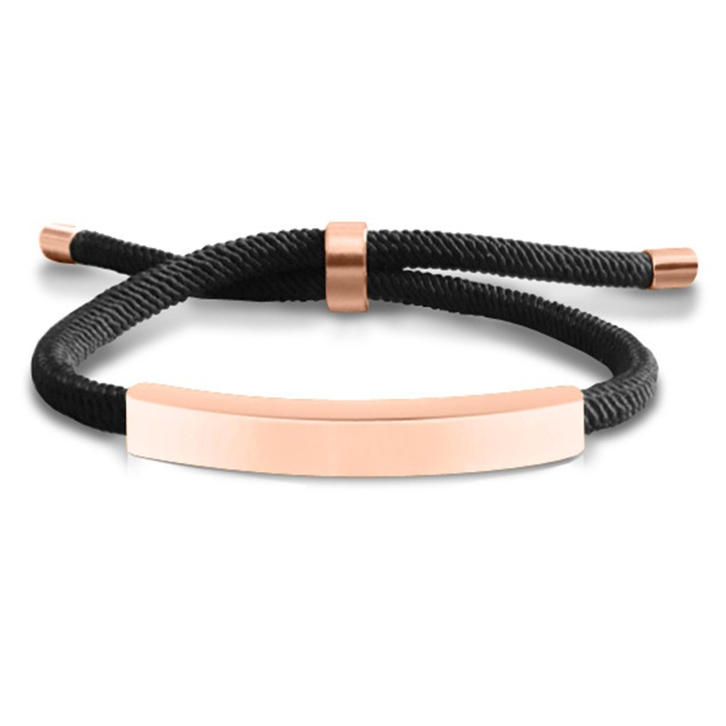 31:Black rope bracelet rose gold