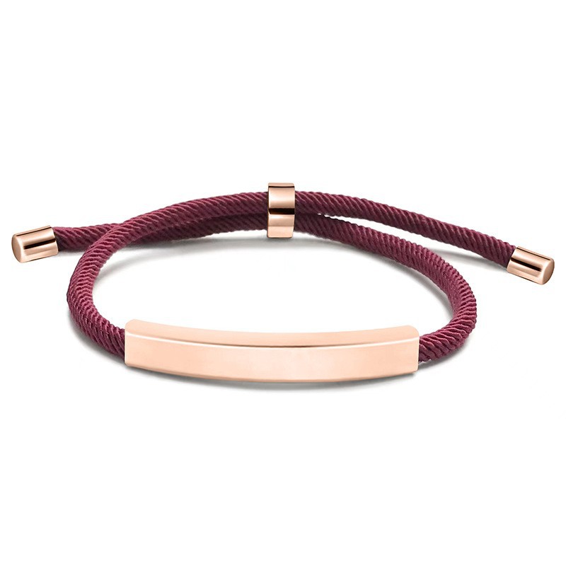 32:Burgundy rope bracelet rose gold