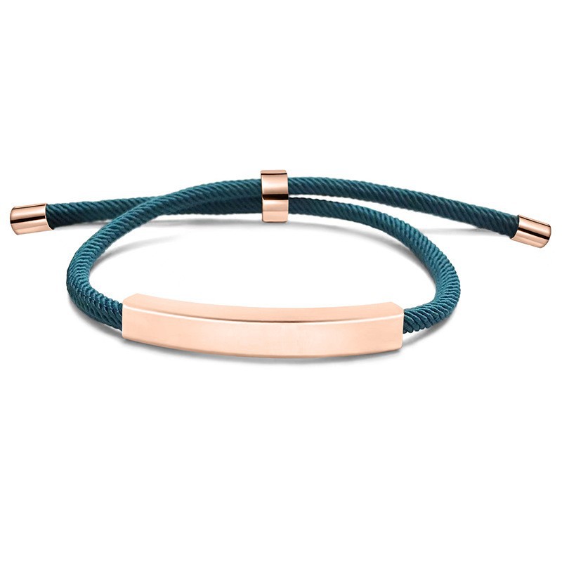 34:Blue rope bracelet rose gold