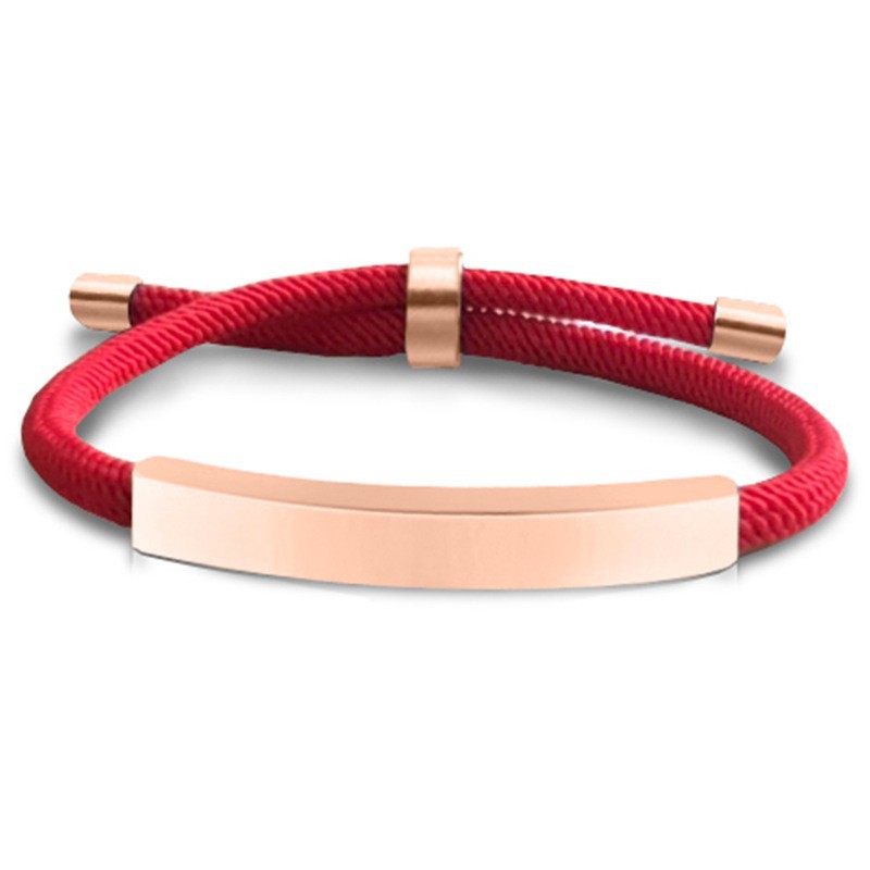 36:Big red rope bracelet rose gold