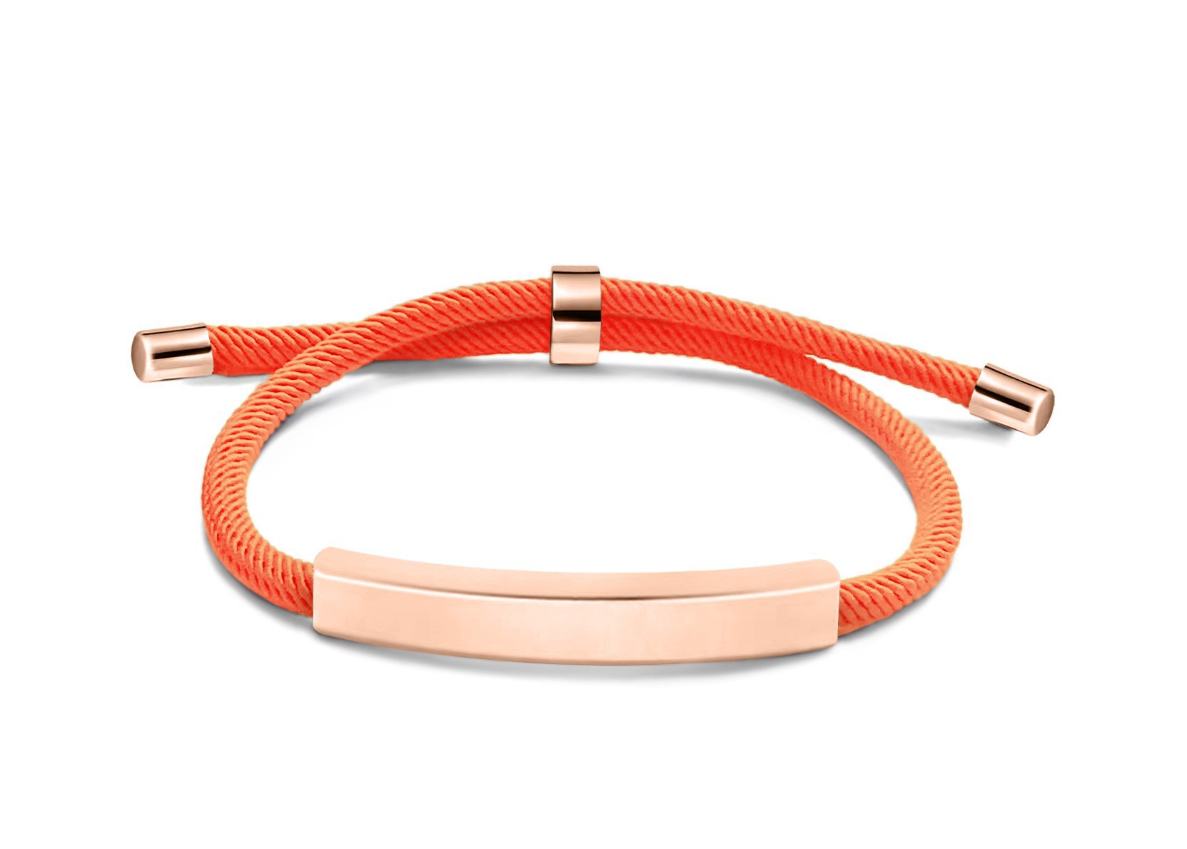 39:Orange rope bracelet rose gold
