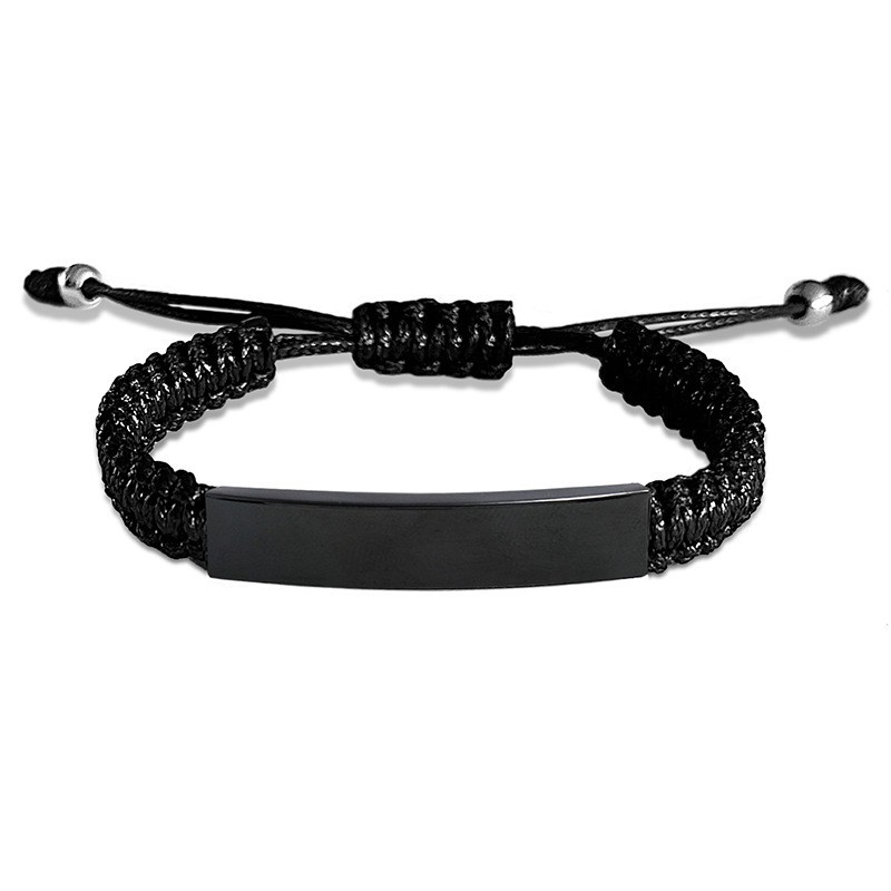 42:New black rope braided bracelet black
