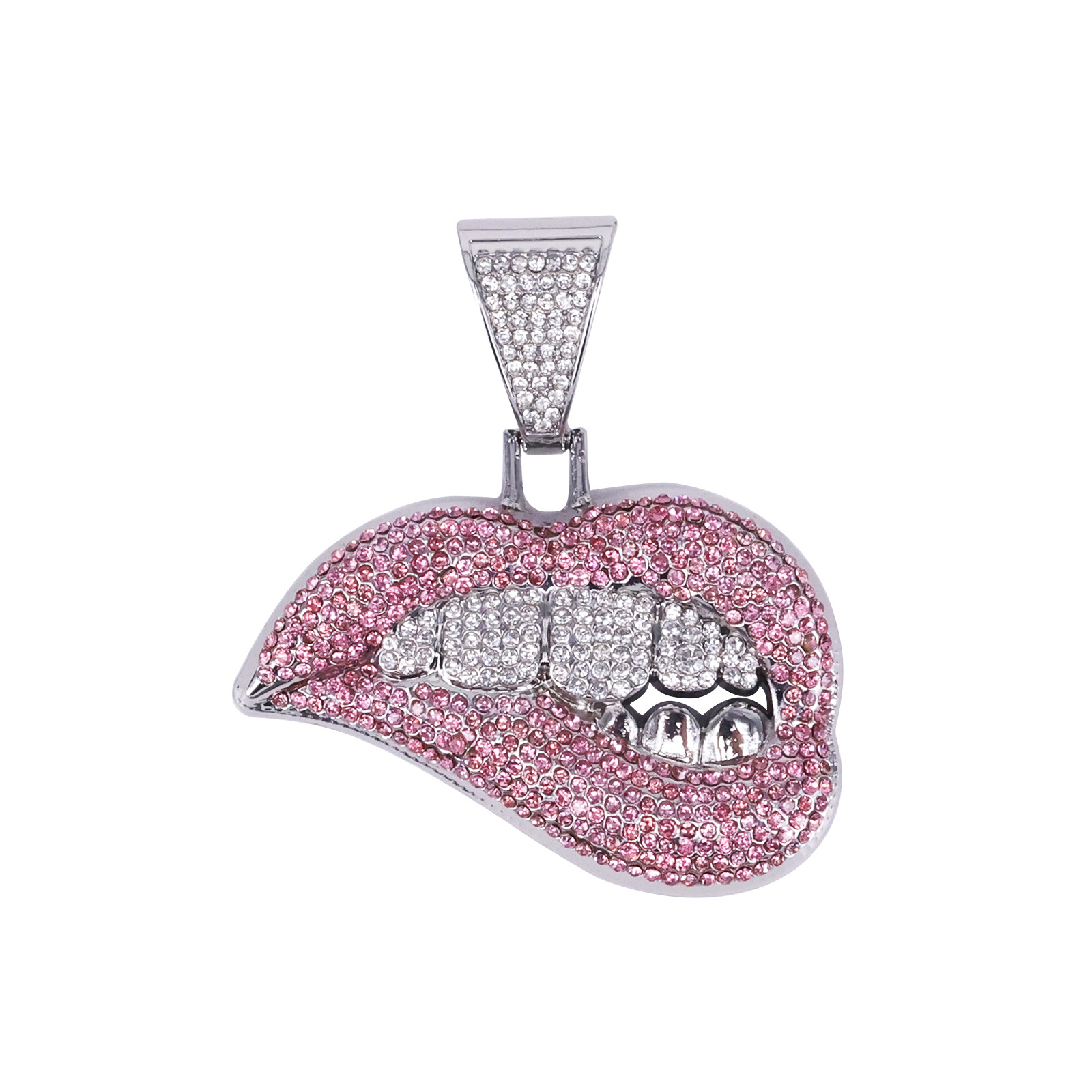 1:Single Pendant Silver Base Powder Diamond