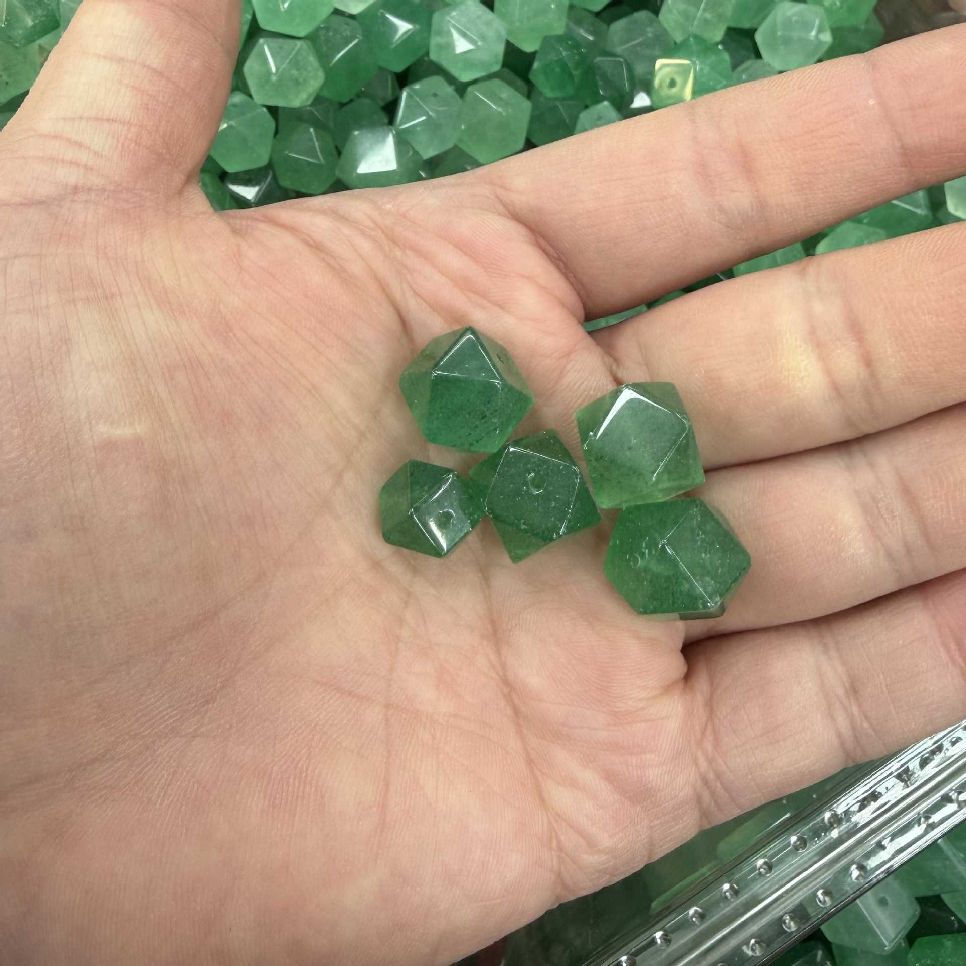 3 green Strawberry Quartz