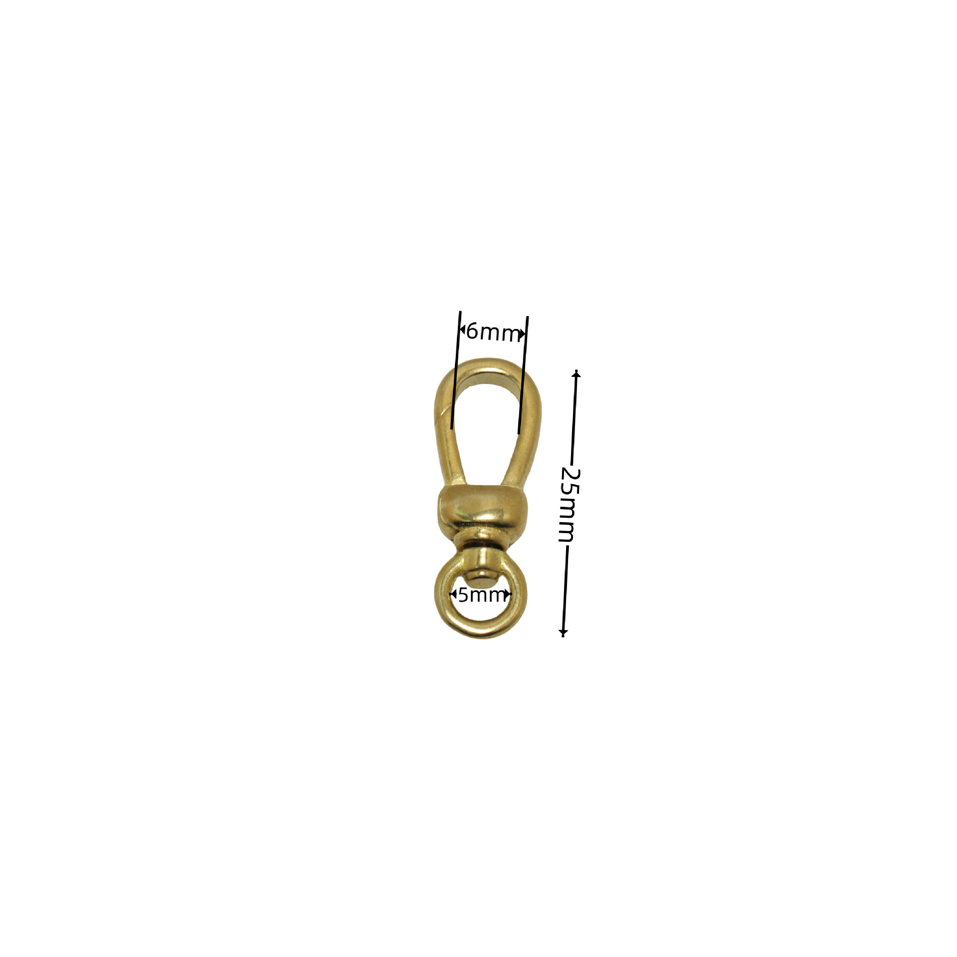 6:Brass mini hook length 25mm inner diameter 5mm