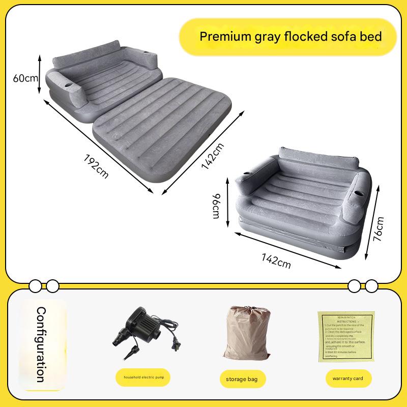 gray flocking sofa bed   household electric pump