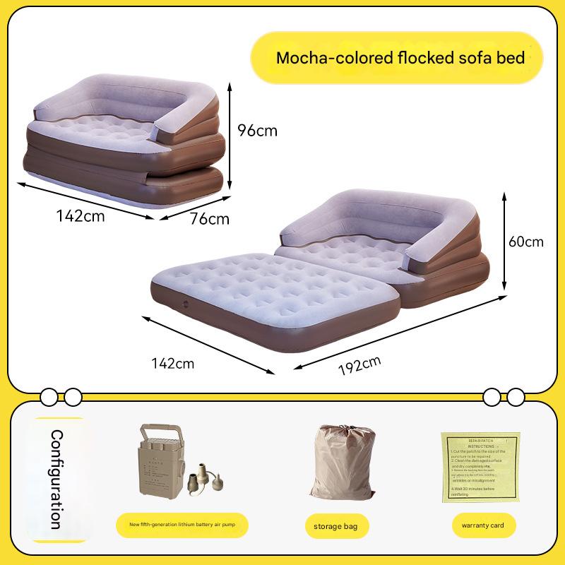 mocha color flocking sofa bed   new fifth generation square lithium battery pump
