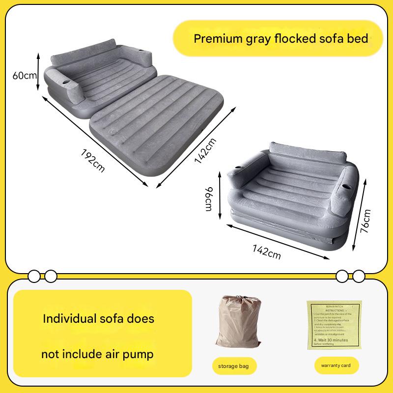 gray flocked sofa bed does not include air pump