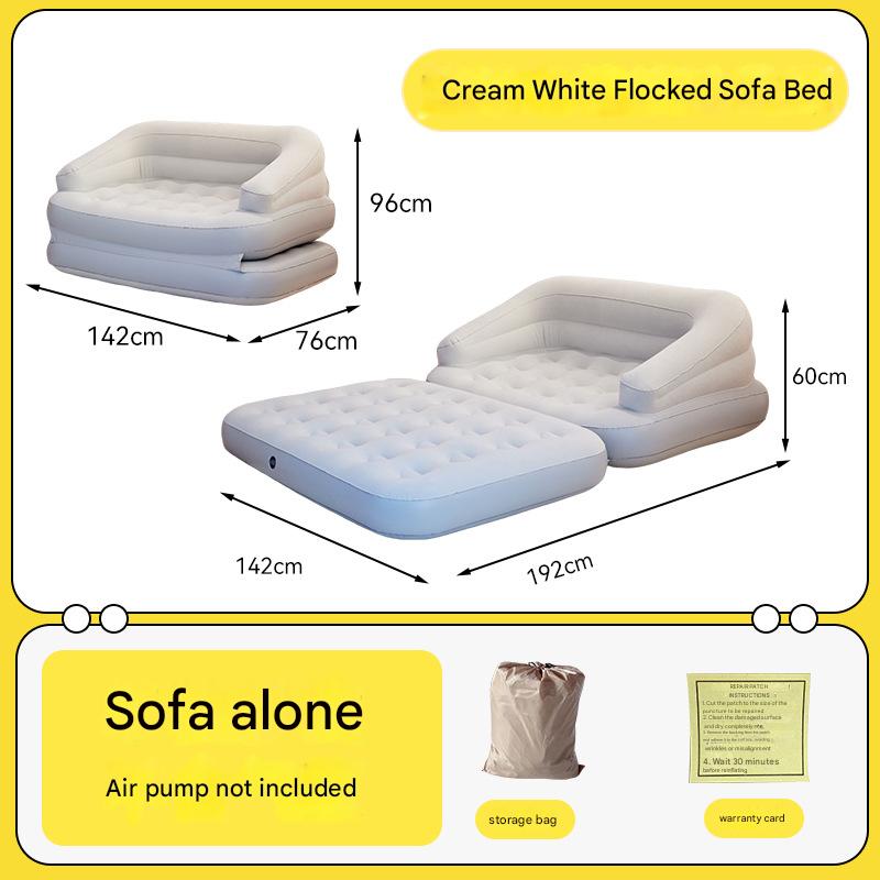 cream white flocked sofa bed does not include air pump