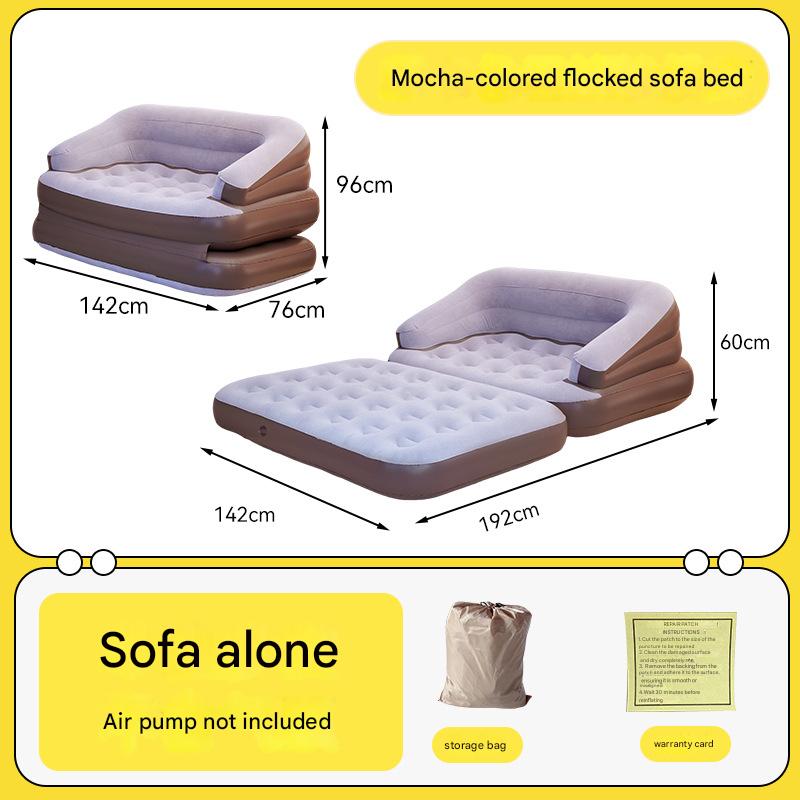 mocha color flocked sofa bed does not include air pump