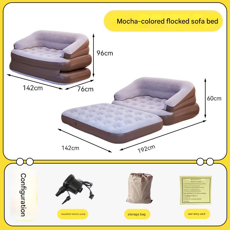 mocha color flocked sofa bed   for home electric pump