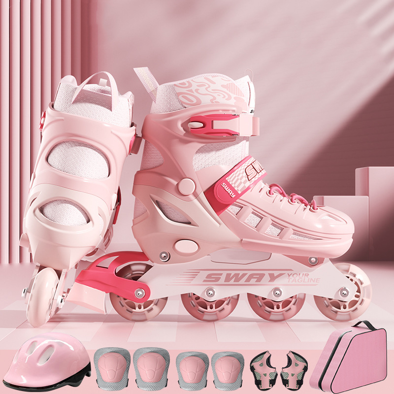 Lotus pink [helmet   protective gear   backpack] complete set