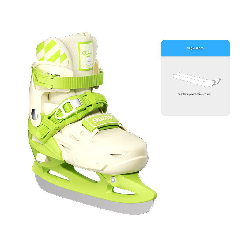 Green skate shoes [adjustable size] come with tools   protective cover