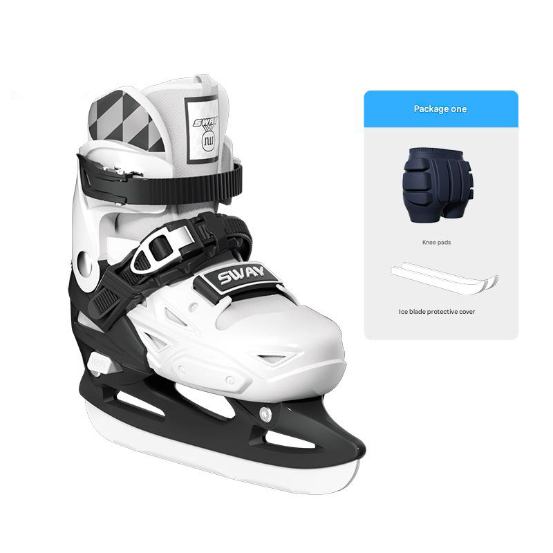 Black and white skate shoes [adjustable size]   ski hip pads