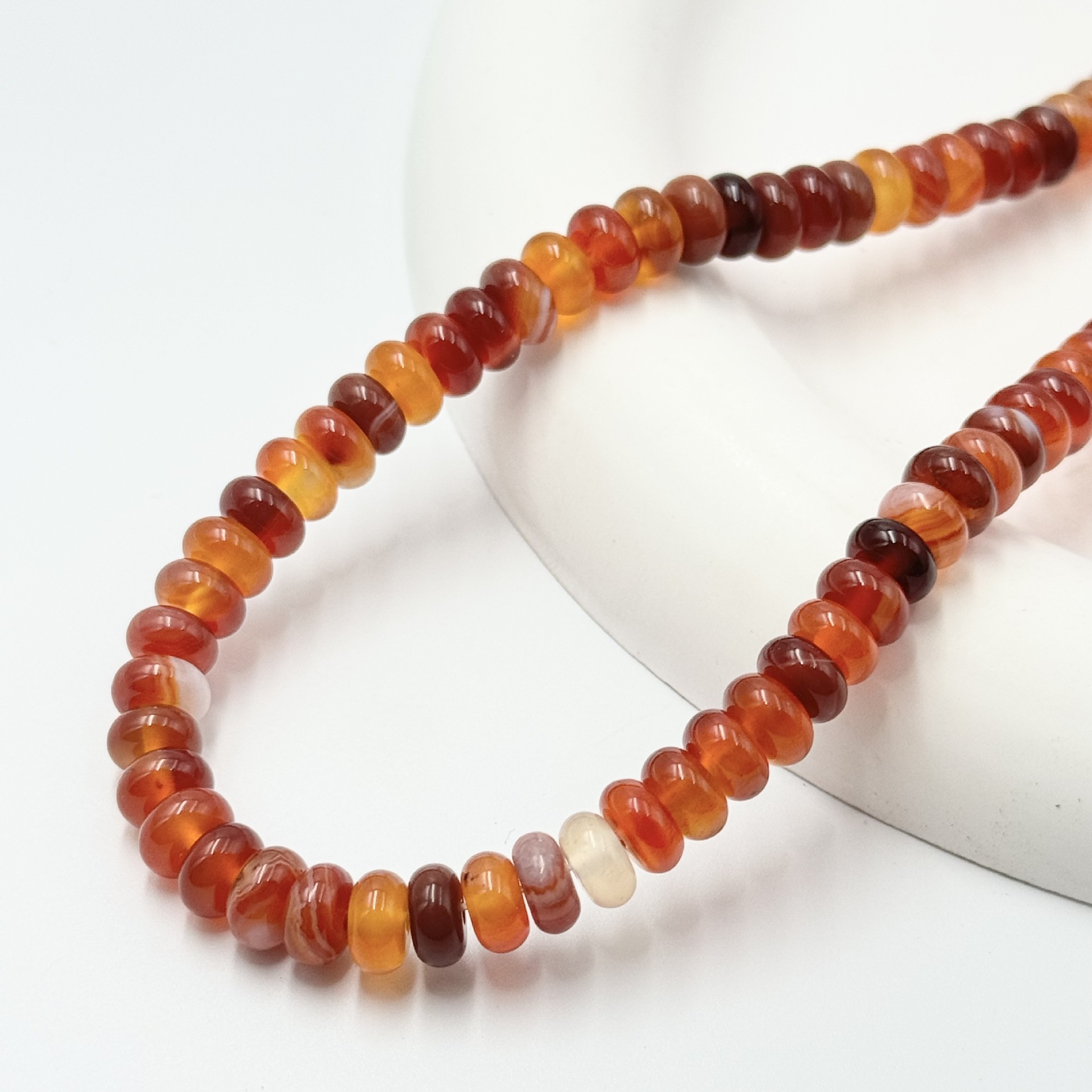 5:E Orange-red chalcedony 5*8MM/76pcs