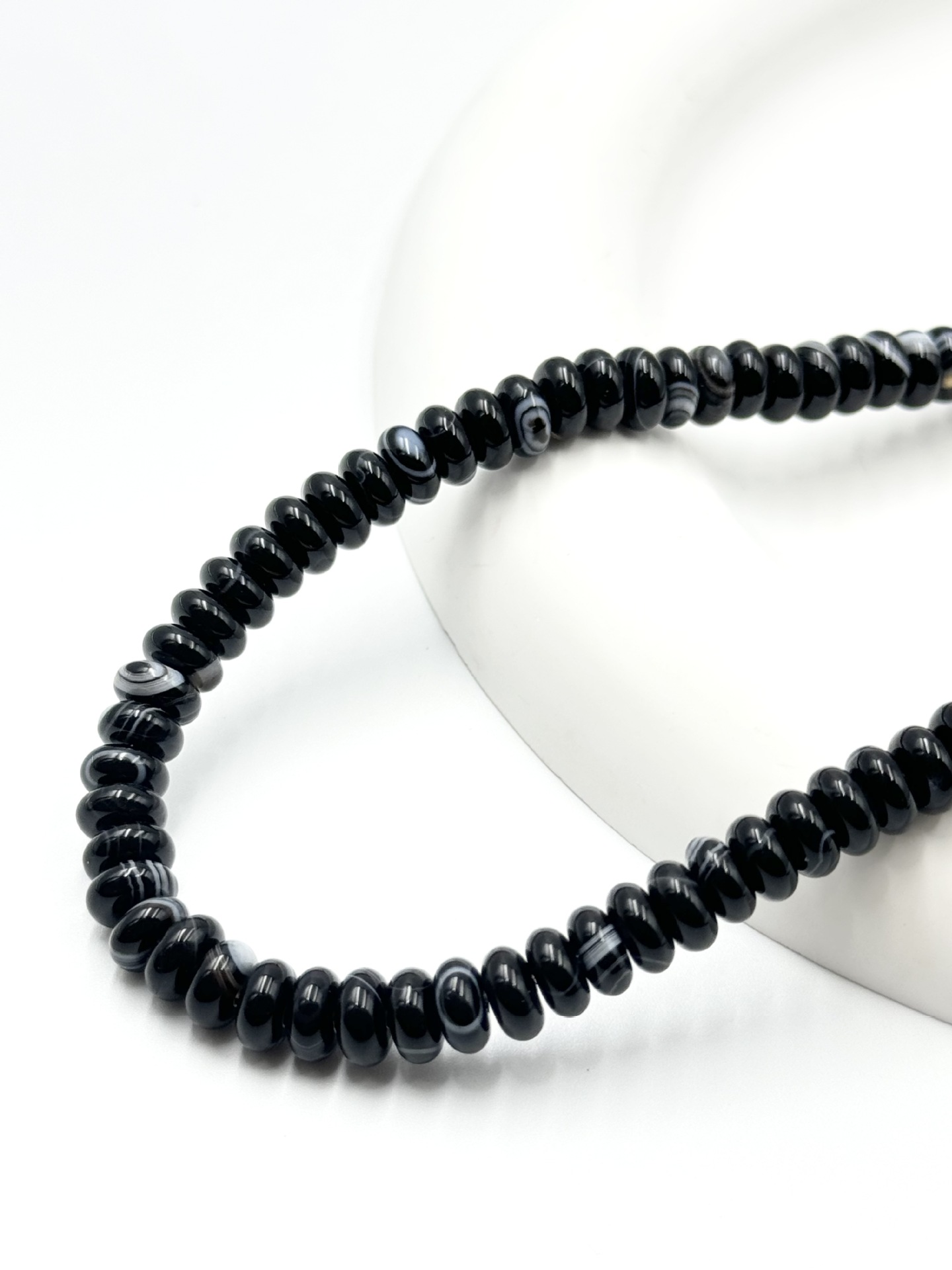 7:G Black twisted agate 4*8MM/95pcs