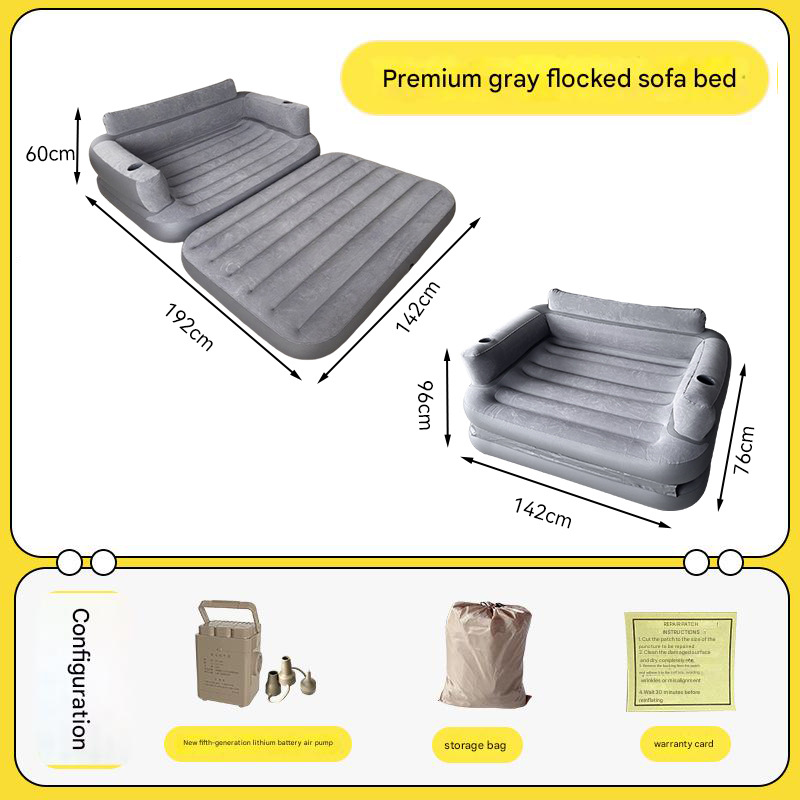 gray flocking sofa new fifth generation square lithium battery air pump
