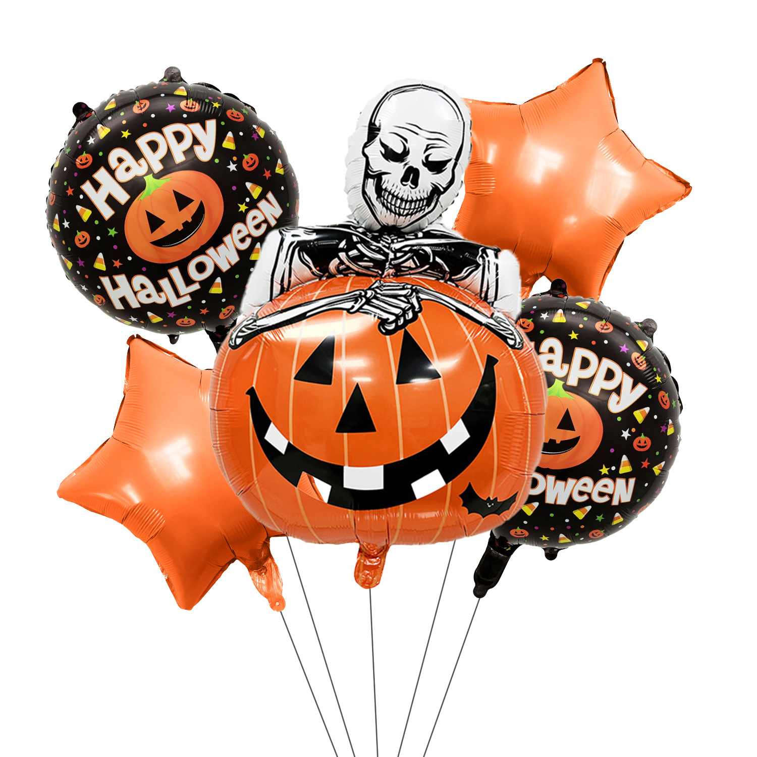 Halloween pumpkin skull 5-piece set