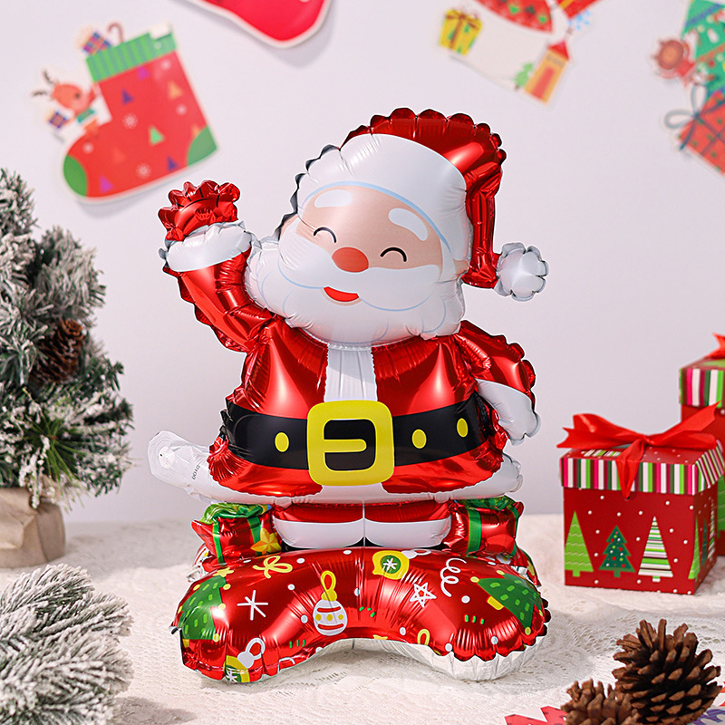 Christmas standing small table setting---old man with red background (one-piece molding)