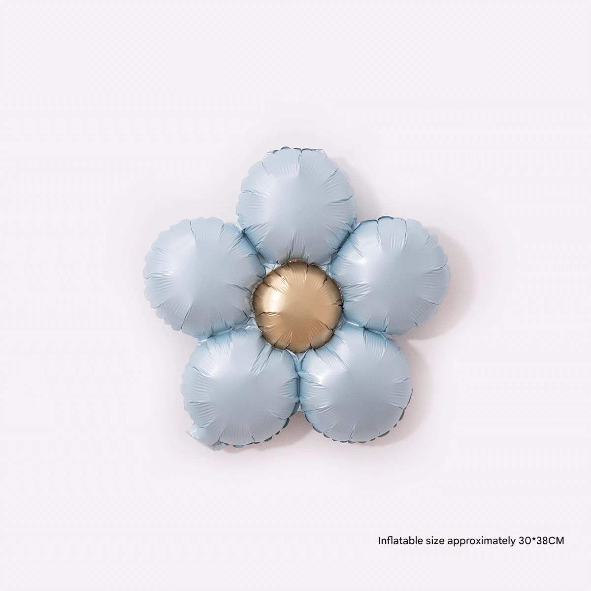 matted flower retro blue