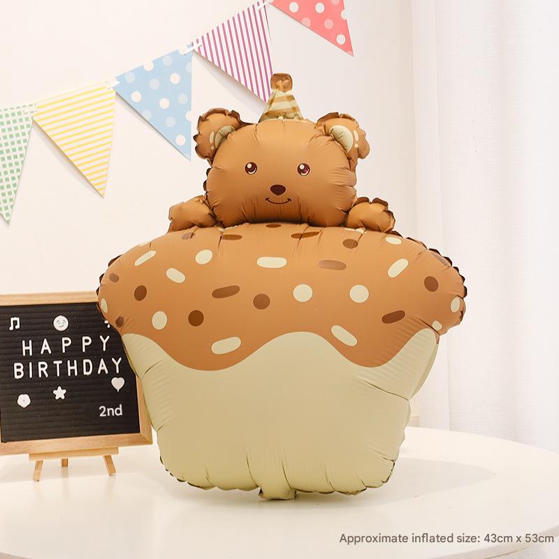 Brown cake teddy bear