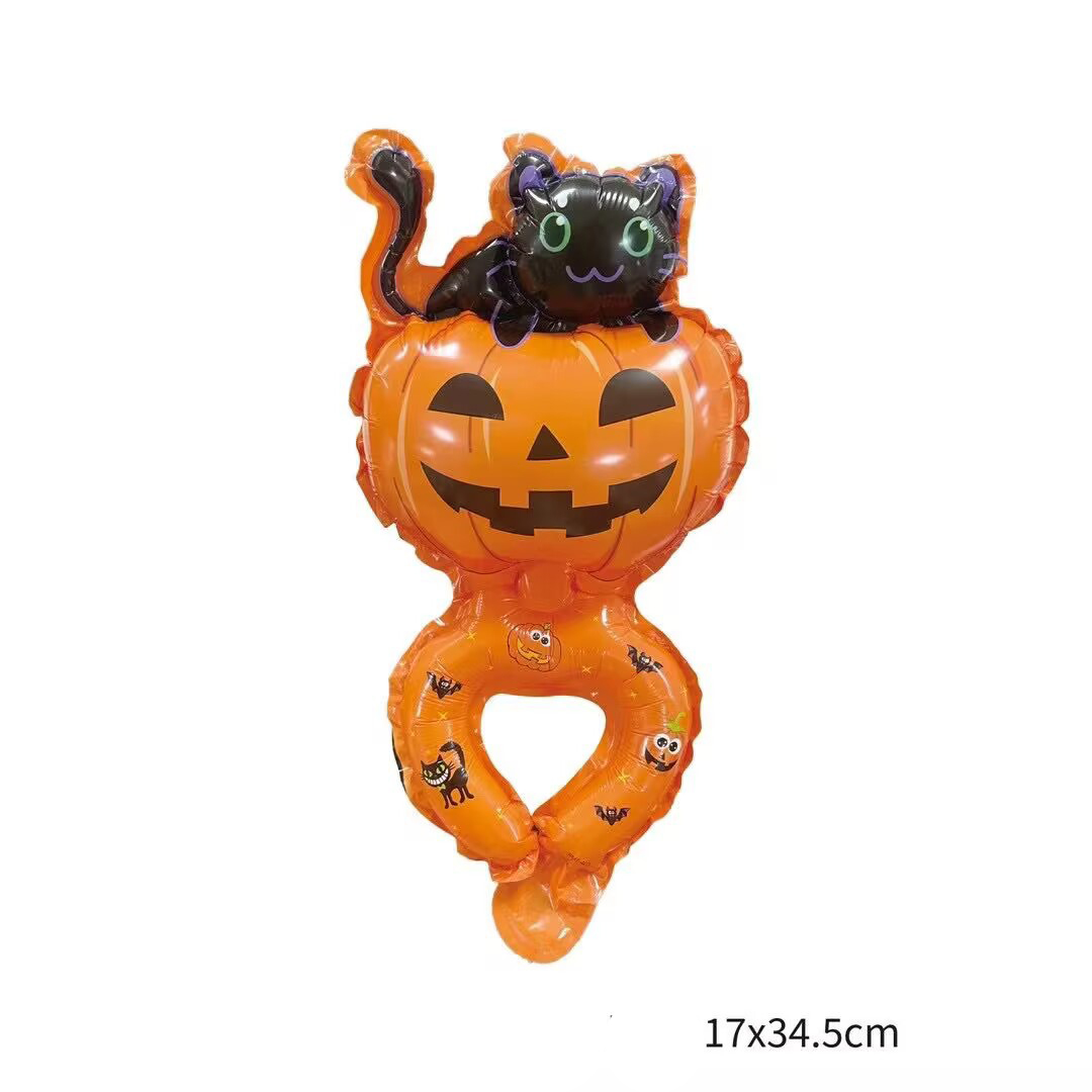 Halloween wrist balloon--pumpkin purple cat