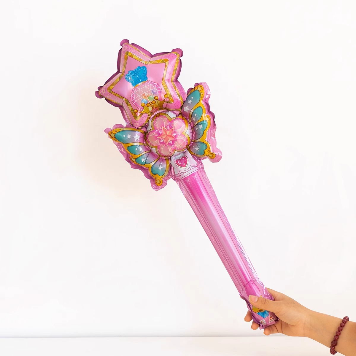 Fairy pink star handheld stick
