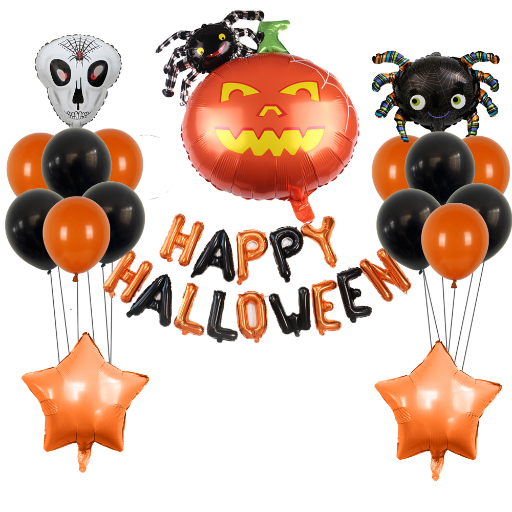 Halloween spider pumpkin balloon set
