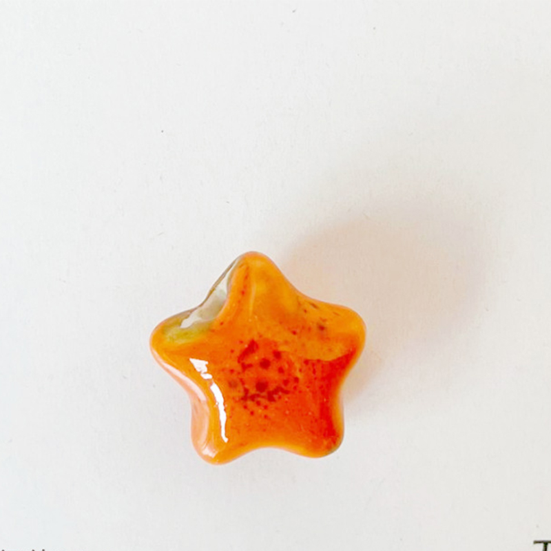 7:Flower glaze orange 13.5x9.5mm